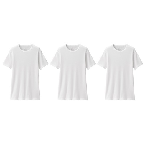 무인양품 남성용 MUJI 면 반소매 티셔츠 FAA21A1S 3p