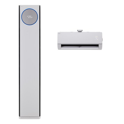 LG 65.9㎡(20평) + 18.7㎡(5.7평) 휘센 오브제컬렉션 타워에어컨 2in1 프리미엄 크림 그레이 매립배관형 FQ20PDNYA2M 방문설치