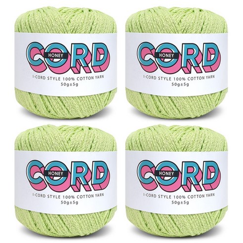 니뜨 허니 코드 순면 아이코드 뜨개실 50g 4p, 9 연두