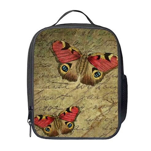 파라다이소 나비 디자인 보온 보냉 토트 크로스백 도시락 가방, 18