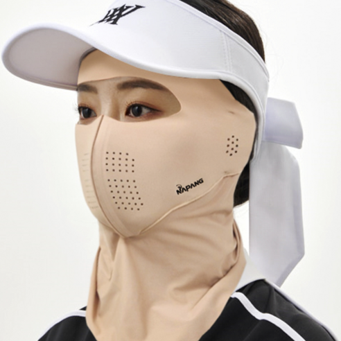네이팡 풀커버 귀덮개 넥타입 UV 자외선차단 스포츠 골프 등산 낚시 자전거 야외활동 FACE 가드 마스크, 다크 스킨, 1개