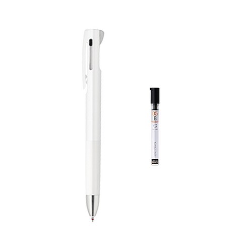 제브라 블렌 2+S 샤프 0.5mm + B샤프심, 화이트(샤프바디), 1세트