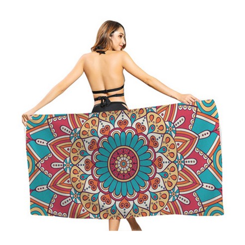 만다라 에스닉 스포츠 비치타월 70 x 35 cm, 13, 1개