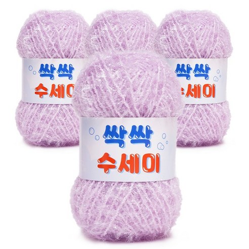 쎄비 싹싹수세미 뜨개실 80g 4p, 341 파스텔 라벤더