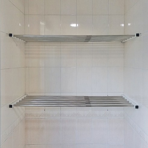 주식회사아텍스 아텍스 슬라이드 스테인레스 벽장선반 옷장선반 폭 400mm x 길이 900~1650mm, 실버, 1개