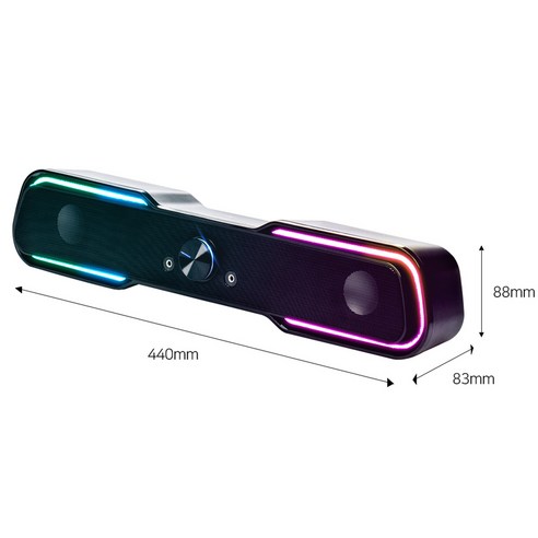 로이체 2채널 멀티미디어 RGB 레인보우 LED 게이밍 사운드바 스피커: 몰입적이고 고품질 오디오 경험