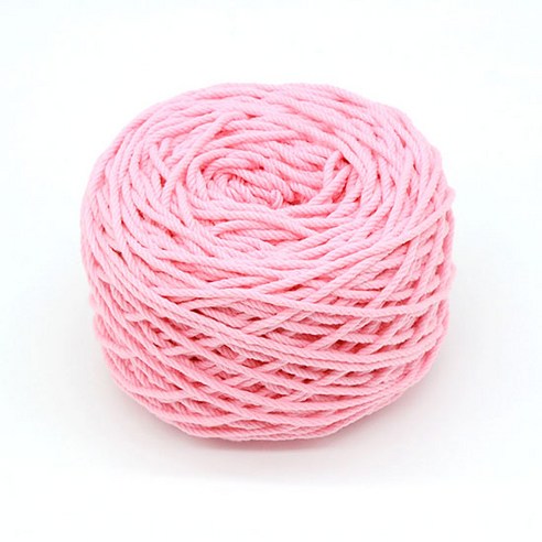 마크라메 색상면사 얇은 뜨개실 2.5mm 100g, 12 연핑크, 70m