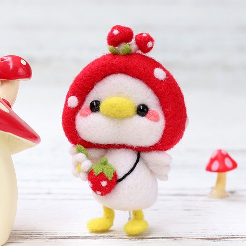 아트조이 DIY 양모펠트 키트, 1세트, 버섯오리