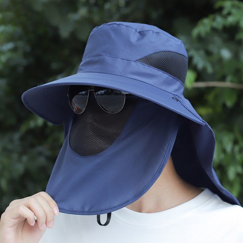 리버폭스 썬캡 래쉬가드 케이프 낚시 등산 모자, 네이비