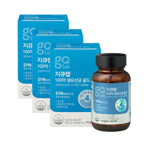 지큐랩 100억 생유산균 골드, 60정, 3개