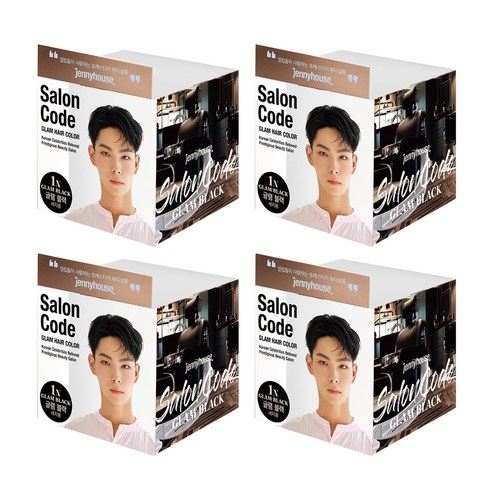 제니하우스코스메틱 뉴 살롱코드 글램헤어 염모제, 글램블랙, 4개