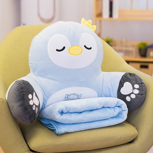 리빙에스 동물 허리 등 받이 쿠션, 펭귄