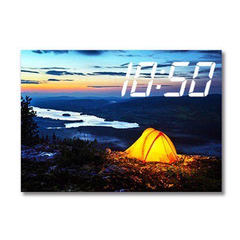 홈마인 LED 캔버스 프린팅 액자 시계 캠핑, A3-HM-CAMPING-01