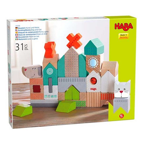 하바 강아지와 고양이 빌딩 블록 31p HB306086, 혼합색상