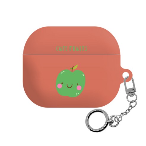 몬드몬드 에어팟 3세대 Cute fruits 하드 케이스 + 키링, 청사과