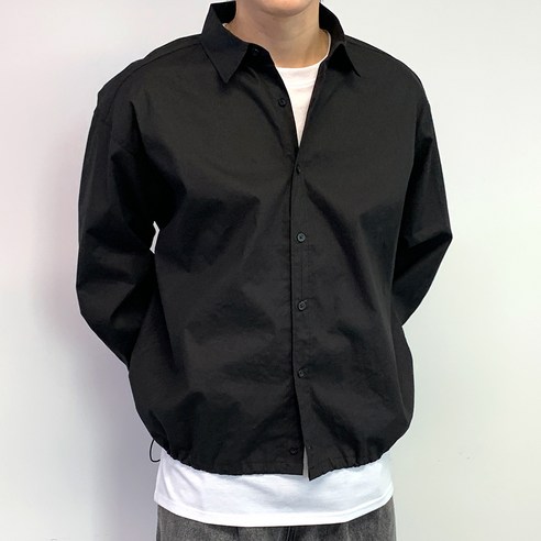 콘피아르 남성용 데일리 오버핏 스트링 크롭셔츠 TC6506