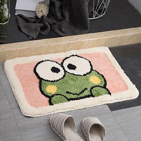 더플로우 동물 캐릭터 물먹는 욕실 바닥매트, 개구리