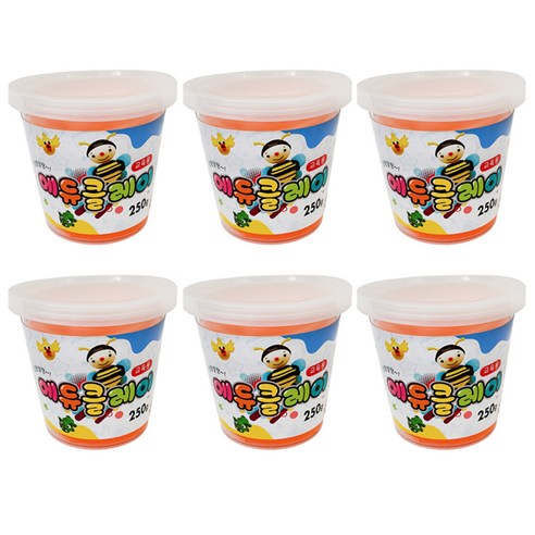토단교재 에듀클레이 6p, 주황, 250g, 6개