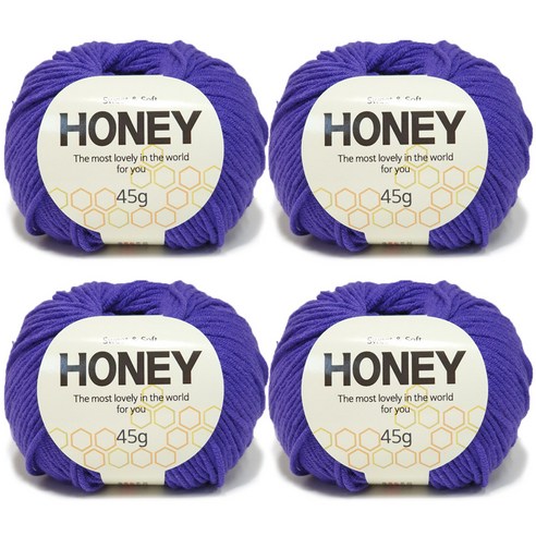 니뜨 허니 뜨개실 45g x 4p, 130 청보라