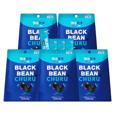 꺼내먹개 강아지 서리태 츄르 48g, 연어 + 닭가슴살 혼합맛, 5개