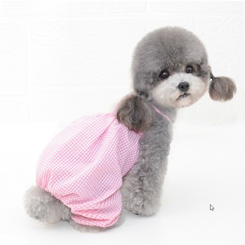 마켓에이 민소매 호박 치마바지 강아지옷, 핑크