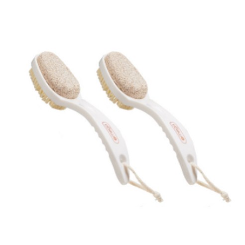 양면 풋 케어 브러쉬 굳은살 발각질 제거기 화이트, 1개입, 2개