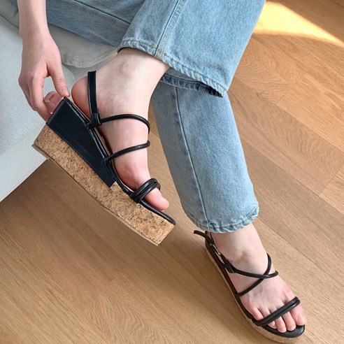 데이즈인 여름 웨지힐 샌들 7cm 키높이 11 여성용 유니크 웨지힐 8cm
