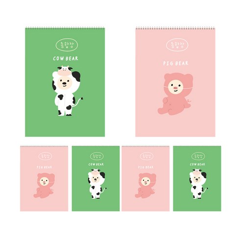 아트모아 곰 종합장 20p, 6개, 랜덤발송