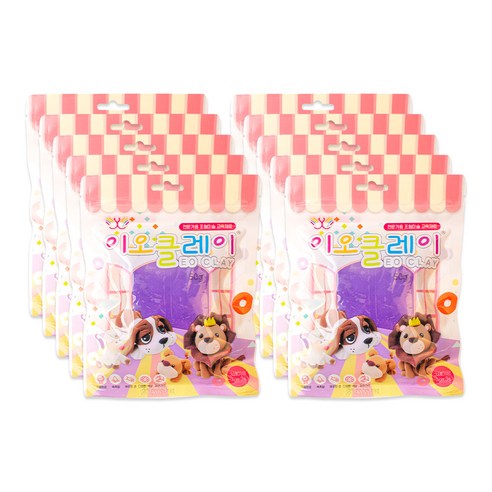 이오 유아용 클레이 10p, 보라, 50g