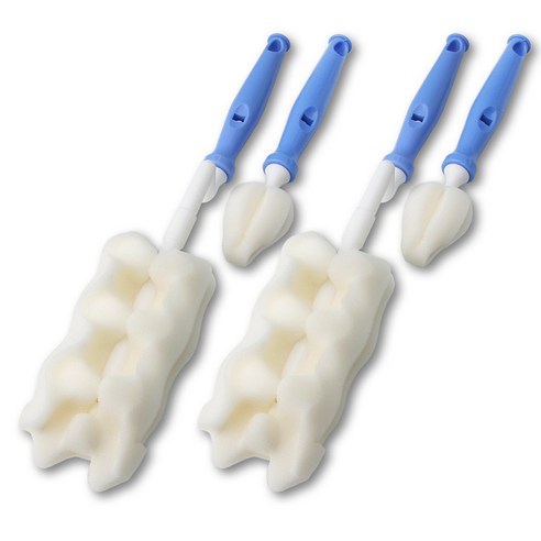 베이비베어 엠보 젖병솔 + 젖꼭지솔 세트, 블루, 2세트