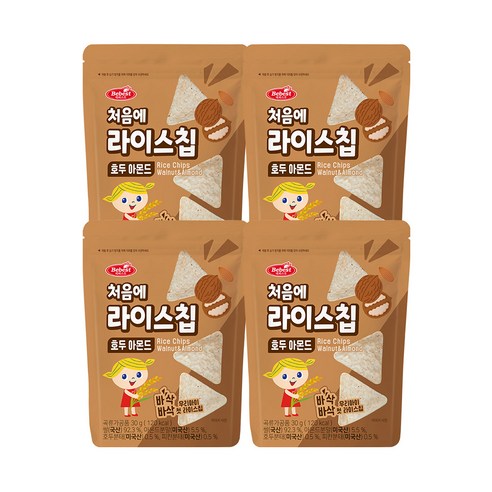 베베스트 처음에 바삭바삭 라이스칩 30g, 호두아몬드, 4개