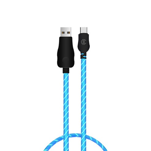 디씨네트워크 USB-C타입 LED 고속 충전 케이블, 블루, 2m