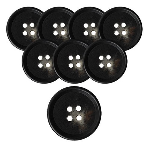 동대문단추왕 고급 무광 코트 가디건 단추 18mm, 보컬, 8개, 블랙 보컬