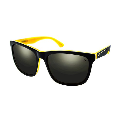 푸마 선글라스 PU-0087SK, SMOKE LENS + MULTILAYER SHINY BLACK + SHINY WHITE (PU-0087SK-2)