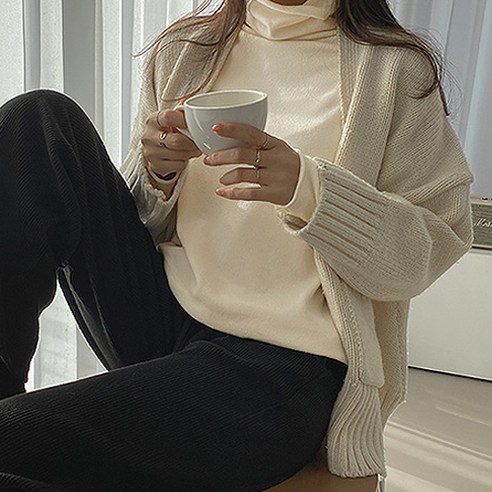 여성용 데일리 소프트 폴라 니트