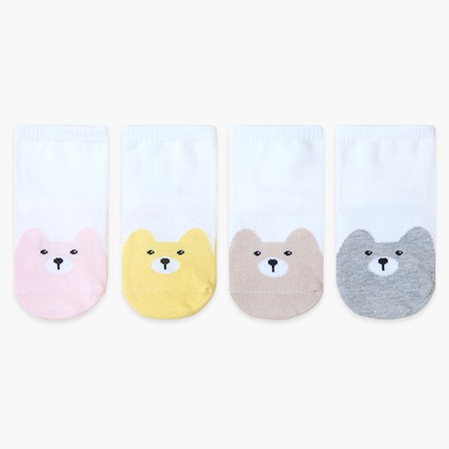 하이베이비클럽 유아용 곰고미 양말 4종 세트