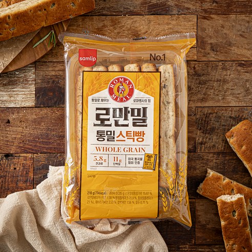 삼립 로만밀 통밀 스틱빵, 210g, 1개