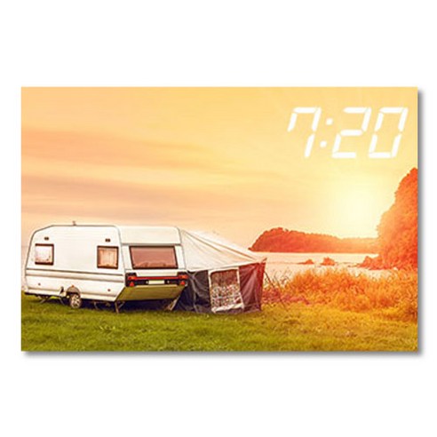홈마인 LED 캔버스 프린팅 액자 시계 캠핑, 600-HM-CAMPING-20