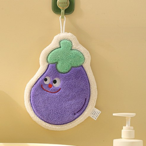 소니오 큐트 베지터블 소프트 핸드타월 04 에그플랜트 21 x 20 cm, 1개