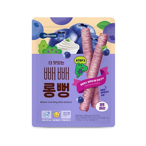 베베쿡 더 맛있는 빼빼롱뻥 과자, 1개, 블루베리
