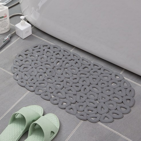 데이소이 물방울 미끄럼방지 욕조 욕실 발판매트 34 x 64 cm, NO 04 그레이, 1개