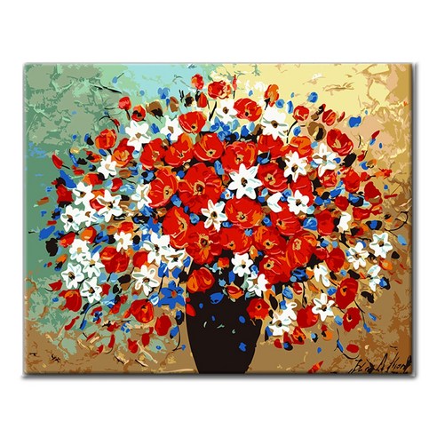 아디코 DIY 페인팅 정물화 명화그리기 50 x 40 cm, 각양각색 꽃다발(PG01), 1개