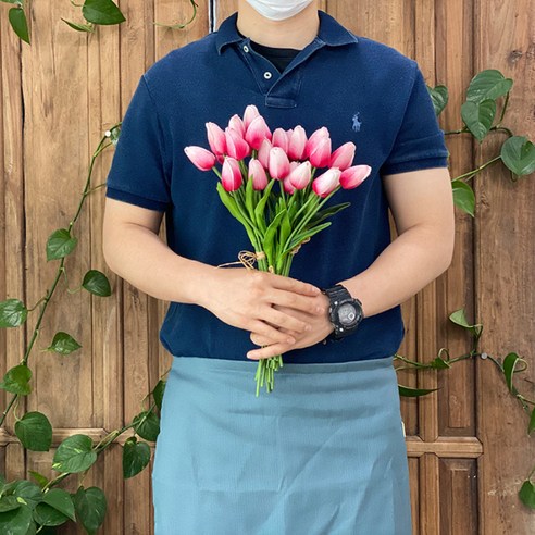 감성맛집 튤립조화 10p, 그라데이션핑크