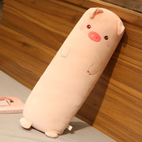 순잠 벨라 시리즈 동물 롱베개, 연핑크돼지