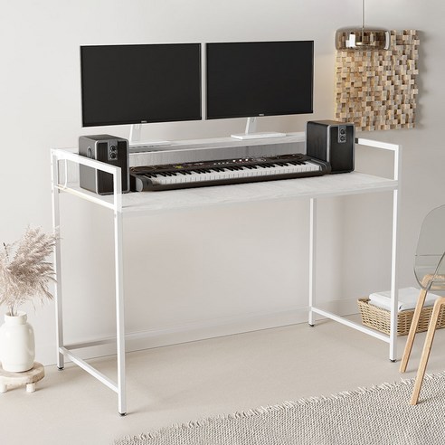 매드책상 1200mm – 화이트화이트 가구 느낌 컴퓨터책상1000