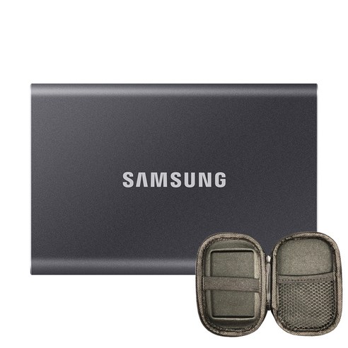 삼성전자 외장SSD T7 MU-PC2T0T/WW + 파우치, 타이탄 그레이, 2TB