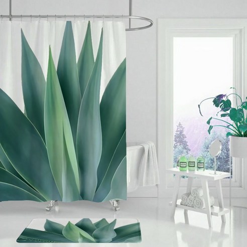 카리스 꽃 식물 방수 욕실 샤워 커튼 A01 180 x 200 cm, 1개