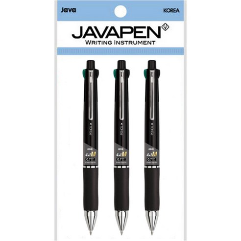자바펜 제트4+1M 멀티펜 0.7mm, 메탈블랙, 3개