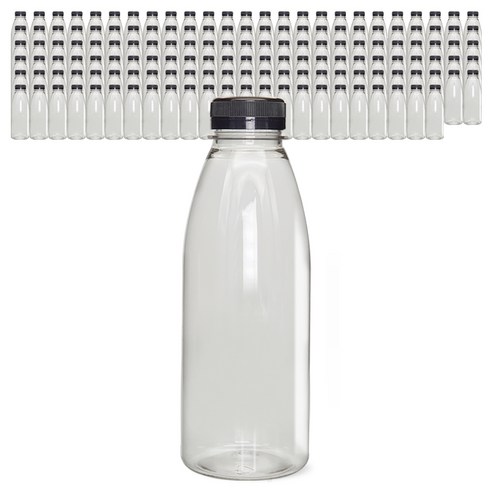 페트병 주스병 브릿지 148p, 투명+블랙, 450ml