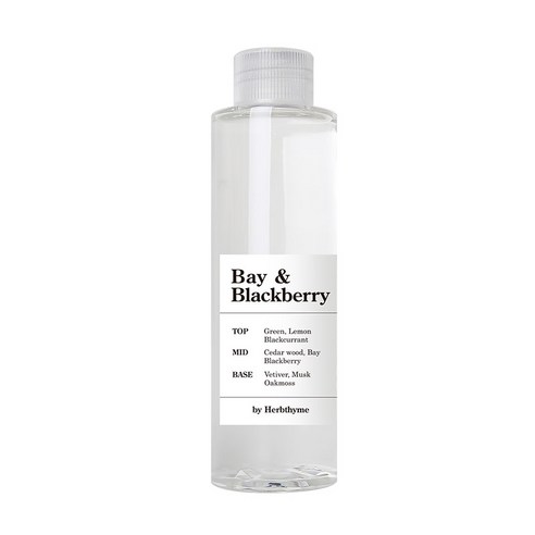 허브타임 시그니처 니치 향수 디퓨저 리필, 베이 앤 블랙베리, 130ml, 1개